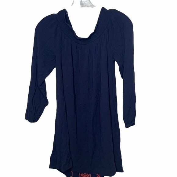 Aeoropostle Navy/Red Embroidered off The Shoulder Dress. Size Small. - Picture 6 of 8